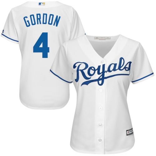  Women's Kansas City Royals Alex Gordon Majestic White Home Cool Base Player Jersey