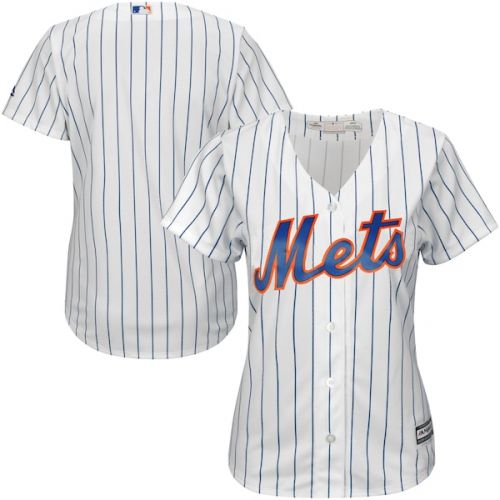  Women's New York Mets Majestic WhiteRoyal Home Plus Size Cool Base Team Jersey