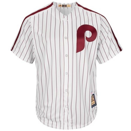  Men's Philadelphia Phillies Robin Roberts Majestic WhiteMaroon Cooperstown Collection Cool Base Replica Player Jersey