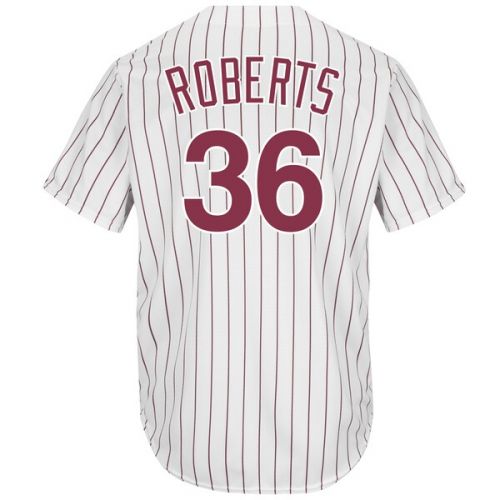  Men's Philadelphia Phillies Robin Roberts Majestic WhiteMaroon Cooperstown Collection Cool Base Replica Player Jersey
