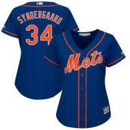 Women's New York Mets Noah Syndergaard Majestic Alternate Royal Plus Size Cool Base Player Jersey