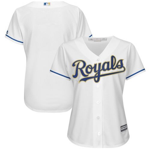  Women's Kansas City Royals Majestic White 2017 Home Cool Base Replica Team Jersey