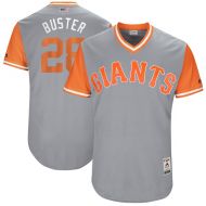 Men's San Francisco Giants Buster Posey "Buster" Majestic Gray 2017 Players Weekend Authentic Jersey