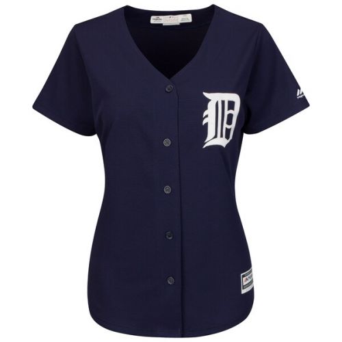 Women's Detroit Tigers Majestic Navy Fashion Plus Size Cool Base Team Jersey