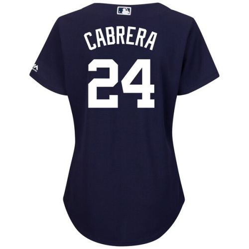  Women's Detroit Tigers Miguel Cabrera Majestic Fashion Navy Plus Size Cool Base Player Jersey