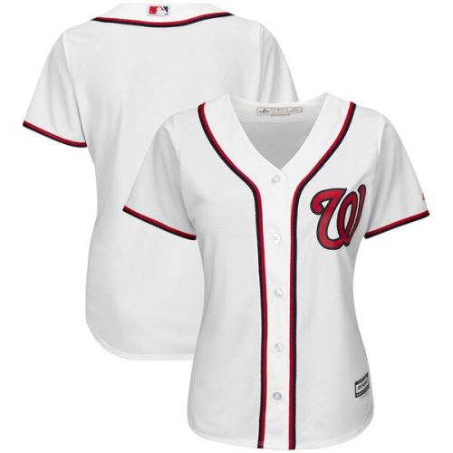  Women's Washington Nationals Majestic White Plus Size Home Cool Base Team Jersey