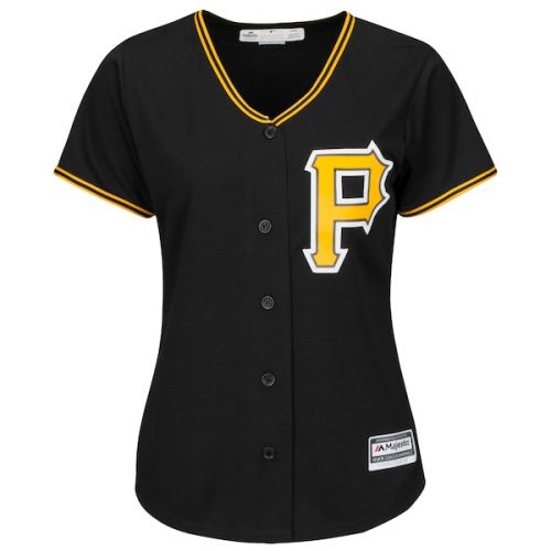  Women's Pittsburgh Pirates Majestic Black Alternate Plus Size Replica Cool Base Team Jersey