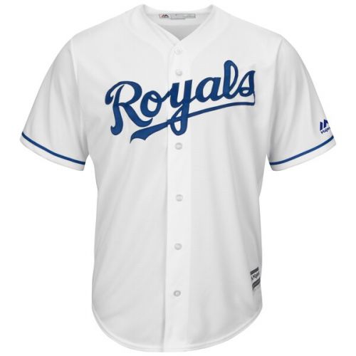  Men's Kansas City Royals Cheslor Cuthbert Majestic White Cool Base Player Jersey