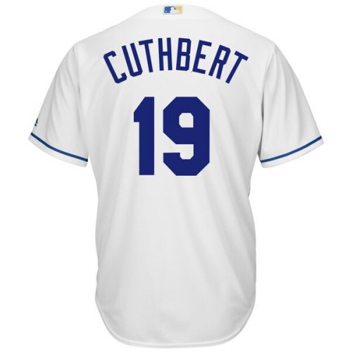  Men's Kansas City Royals Cheslor Cuthbert Majestic White Cool Base Player Jersey