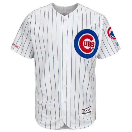  Men's Chicago Cubs Anthony Rizzo Majestic Home WhiteRoyal Flex Base Authentic Collection Player Jersey