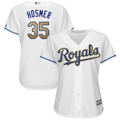  Women's Kansas City Royals Eric Hosmer Majestic White 2017 Home Cool Base Replica Jersey