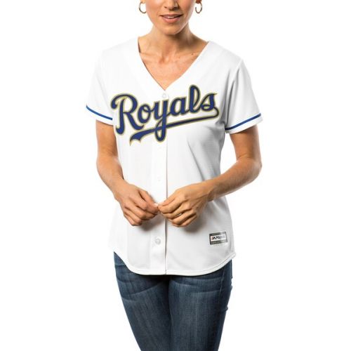  Women's Kansas City Royals Eric Hosmer Majestic White 2017 Home Cool Base Replica Jersey