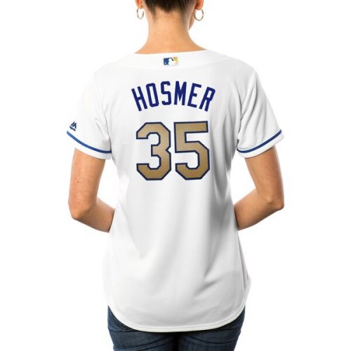  Women's Kansas City Royals Eric Hosmer Majestic White 2017 Home Cool Base Replica Jersey