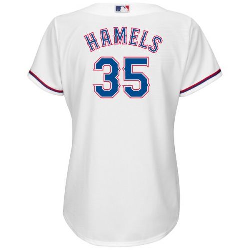  Women's Texas Rangers Cole Hamels Majestic White Official Cool Base Player Jersey