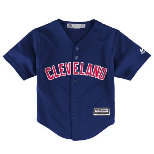  Toddler Cleveland Indians Francisco Lindor Majestic Alternate Navy Official Cool Base Player Jersey