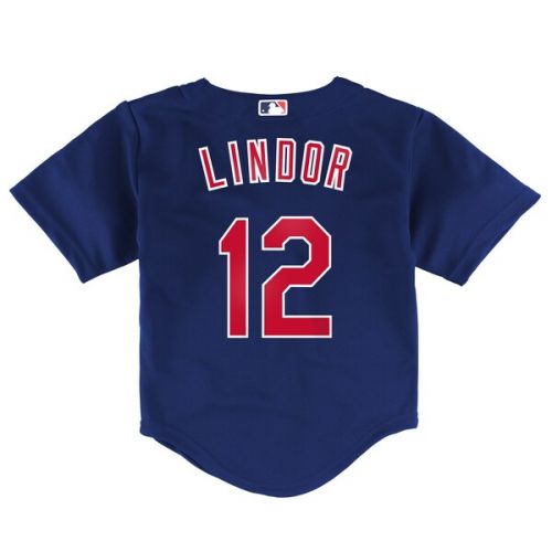  Toddler Cleveland Indians Francisco Lindor Majestic Alternate Navy Official Cool Base Player Jersey