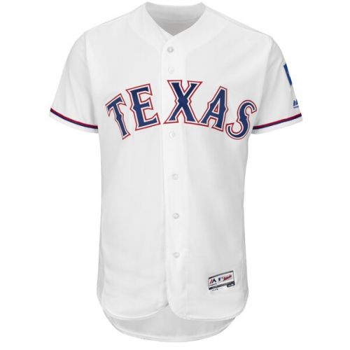  Texas Rangers Majestic Home White Flex Base Authentic Collection Team Jersey