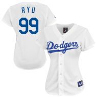 Women's Los Angeles Dodgers Hyun-Jin Ryu Majestic White Player Replica Jersey