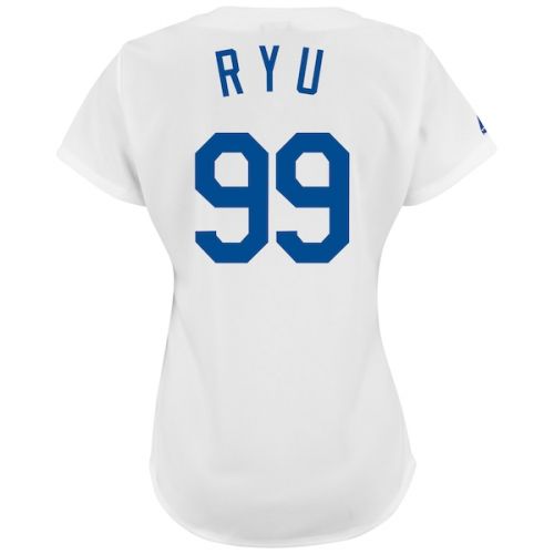  Women's Los Angeles Dodgers Hyun-Jin Ryu Majestic White Player Replica Jersey