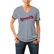 Women's Kansas City Royals Majestic Gray Fashion Stars & Stripes Cool Base Jersey