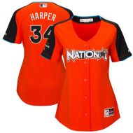 Women's National League Bryce Harper Majestic Orange 2017 MLB All-Star Game Home Run Derby Jersey