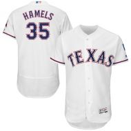 Men's Texas Rangers Cole Hamels Majestic Home White Flex Base Authentic Collection Player Jersey