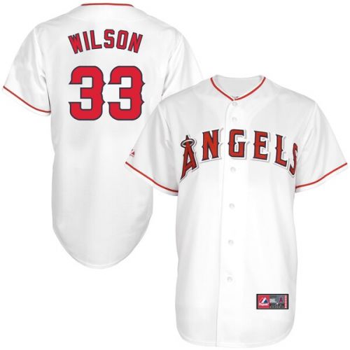  Men's Los Angeles Angels CJ Wilson Majestic White Home Replica Player Jersey