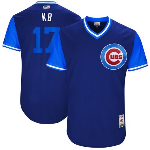  Men's Chicago Cubs Kris Bryant "KB" Majestic Navy 2017 Players Weekend Authentic Jersey