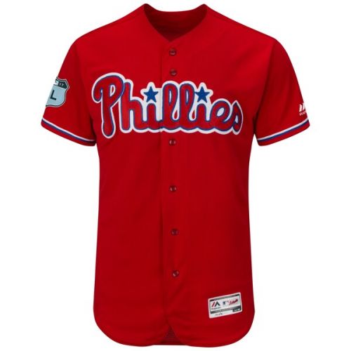  Men's Philadelphia Phillies Maikel Franco Majestic Scarlet 2017 Spring Training Authentic Flex Base Player Jersey