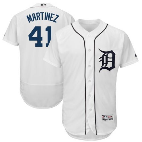  Men's Detroit Tigers Victor Martinez Majestic White 2018 Home Flex Base Authentic Collection Player Jersey