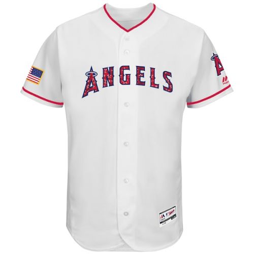  Men's Los Angeles Angels Majestic White 2017 Stars & Stripes Authentic Collection Flex Base Team Jersey