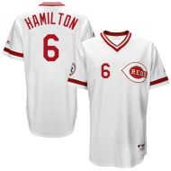 Men's Cincinnati Reds Billy Hamilton Majestic White 1976 Turn Back the Clock Throwback Authentic Player Jersey