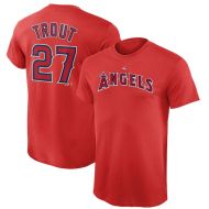 Youth Los Angeles Angels Mike Trout Majestic Red Player Name & Number T-Shirt