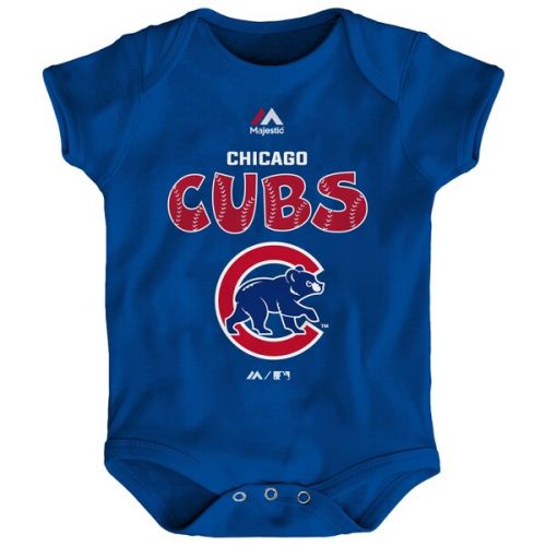  Newborn & Infant Chicago Cubs Anthony Rizzo Majestic Royal Stitched Player Name & Number Bodysuit