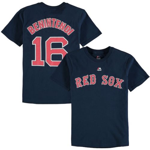  Youth Boston Red Sox Andrew Benintendi Majestic Navy Player Name & Number T-Shirt