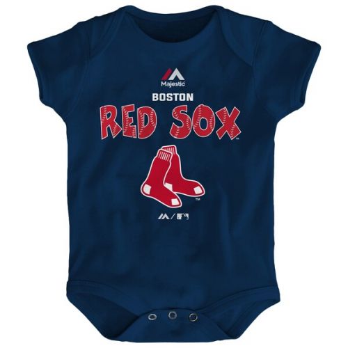  Newborn & Infant Boston Red Sox Mookie Betts Majestic Navy Stitched Player Name & Number Bodysuit