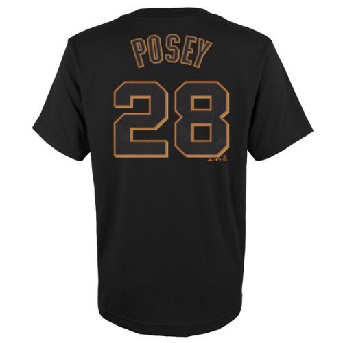  Youth San Francisco Giants Buster Posey Majestic Black Player Name & Number T-Shirt