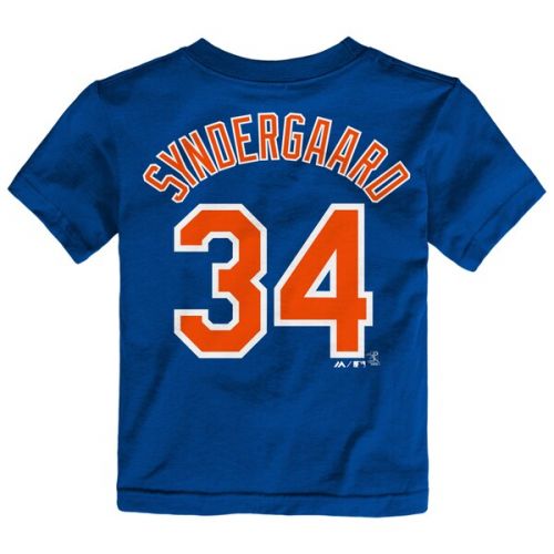  Toddler New York Mets Noah Syndergaard Majestic Royal Snack Attack Name & Number T-Shirt