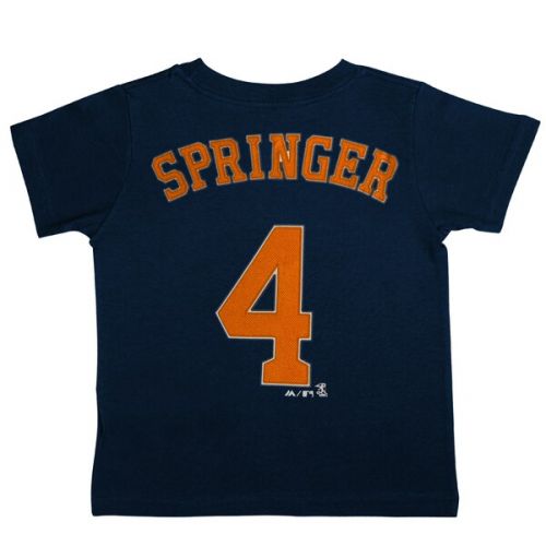  Youth Houston Astros George Springer Majestic Navy Player Name & Number T-Shirt