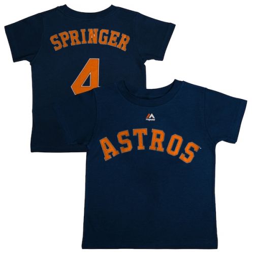  Youth Houston Astros George Springer Majestic Navy Player Name & Number T-Shirt
