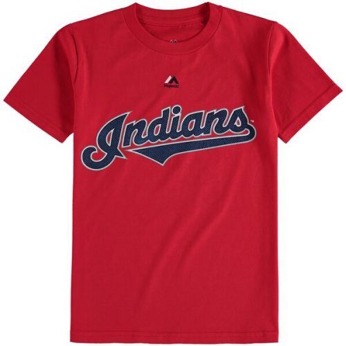  Youth Cleveland Indians Francisco Lindor Majestic Red Player Name & Number T-Shirt