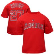 Toddler Los Angeles Angels Mike Trout Majestic Red Player Name and Number T-Shirt