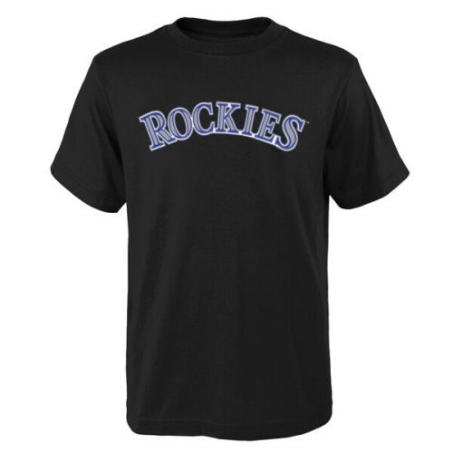  Youth Colorado Rockies Charlie Blackmon Majestic Black Player Name & Number T-Shirt