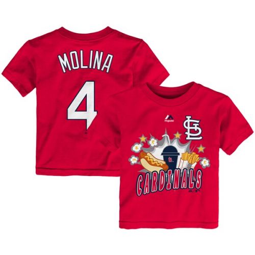  Toddler St. Louis Cardinals Yadier Molina Majestic Red Snack Attack Name & Number T-Shirt