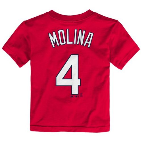  Toddler St. Louis Cardinals Yadier Molina Majestic Red Snack Attack Name & Number T-Shirt