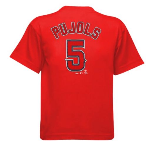  Youth Los Angeles Angels Albert Pujols Majestic Red Player Name & Number T-Shirt