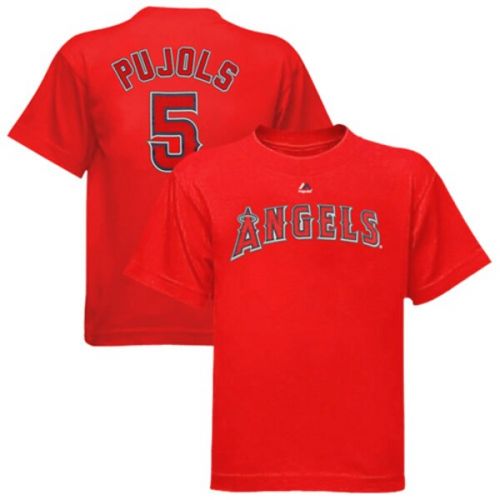  Youth Los Angeles Angels Albert Pujols Majestic Red Player Name & Number T-Shirt