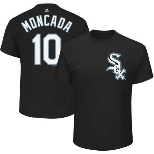  Youth Chicago White Sox Yoan Moncada Majestic Black Player Name & Number T-Shirt