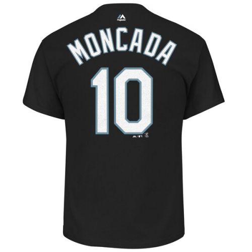  Youth Chicago White Sox Yoan Moncada Majestic Black Player Name & Number T-Shirt