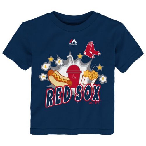  Toddler Boston Red Sox Dustin Pedroia Majestic Navy Snack Attack Name & Number T-Shirt
